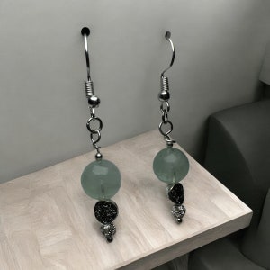 Sterling silver and Green Fluorite Earrings