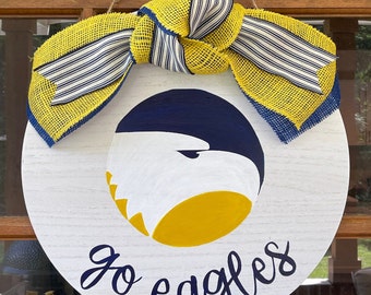 Eagles Door Hanger, Football Decor, Go Eagles, Eagles Sign, Front Door Decor, Football Sign