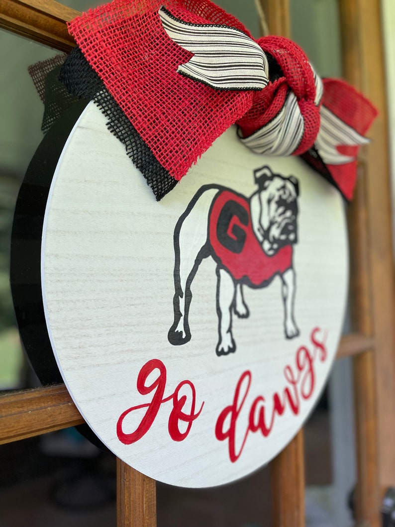 Door Hanger Front Door Decor Bulldogs Go Etsy