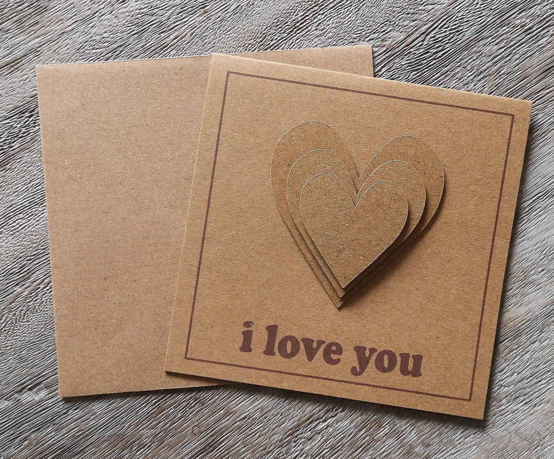 Valentine's Card 3D Rustic I Love You Card 3dkraft I Love You Card 3D I ...