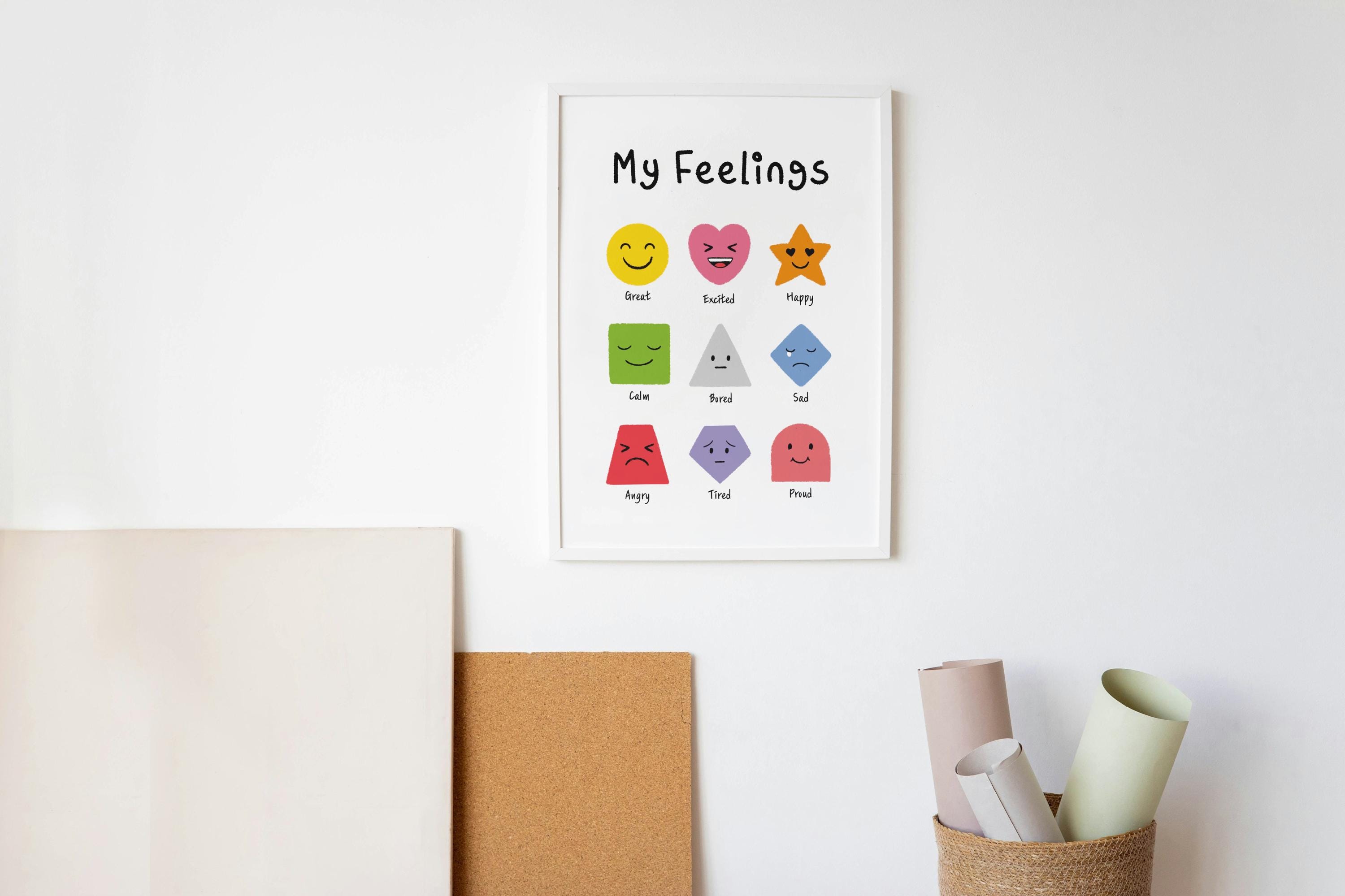 Feelings Chart Poster | Montessori Emotions, Kids Room Decor (digital ...