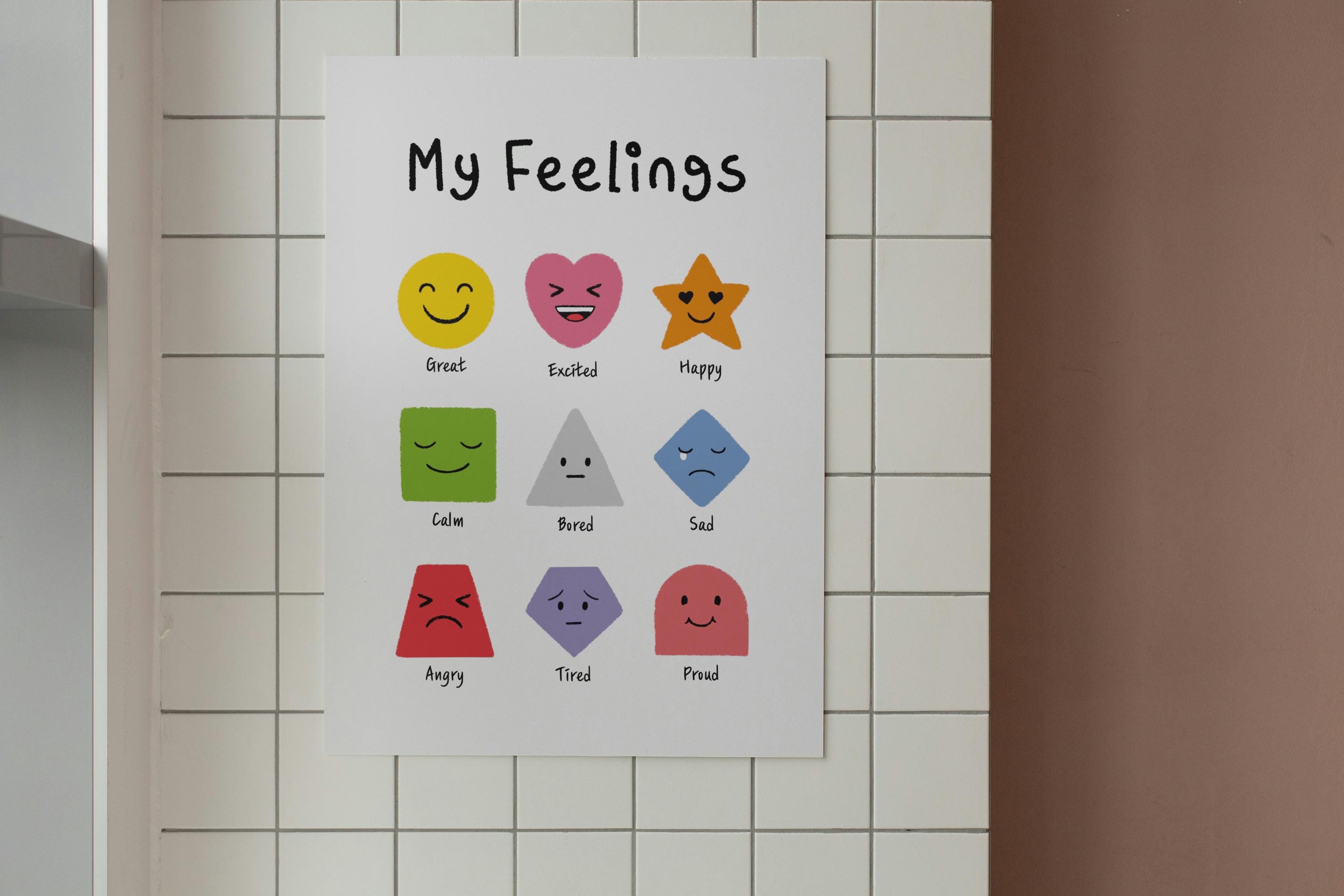 Feelings Chart Poster | Montessori Emotions, Kids Room Decor (digital ...