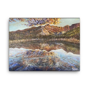 Bear Lake at Sunset Lithograph on Canvas
