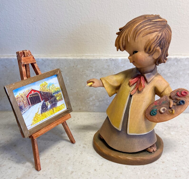 ANRI Artist Painter Boy Wood Carving Etsy