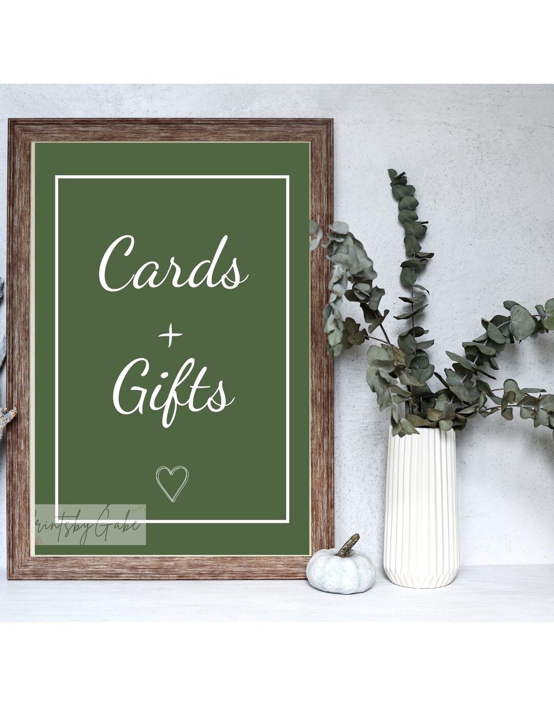 Cards + Gifts, Wedding Sign, Printable, Gift Table, Wedding, Evergreen ...