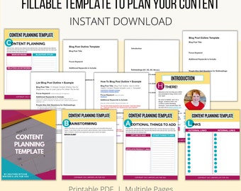 Editable Blog Post Planner | Blog Post Template | Blog Post Checklist | Blog Content Planner | Blog Planner Template | Content Strategy