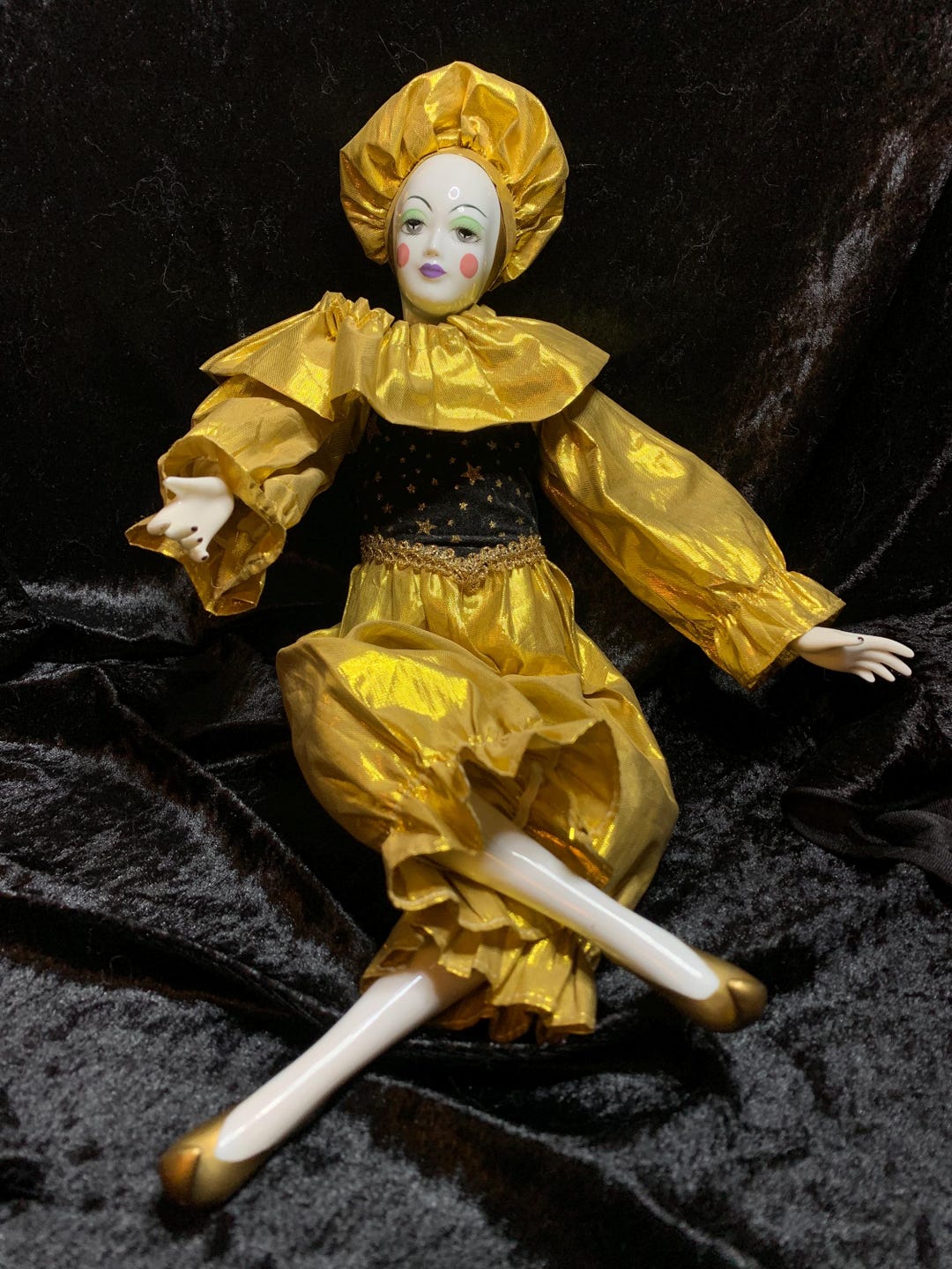 Victoria Jester Vintage Victoria Impex Corp Court Jester Harlequin Porcelain Doll - Etsy
