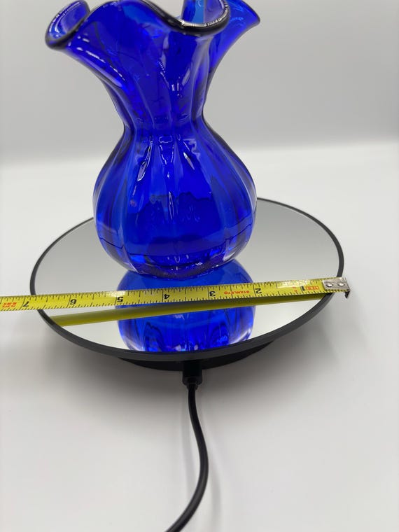 Vintage Cobalt Blue Ruffled Edge Vase - Etsy Vintage Cobalt Blue Ruffle Vase main image 1