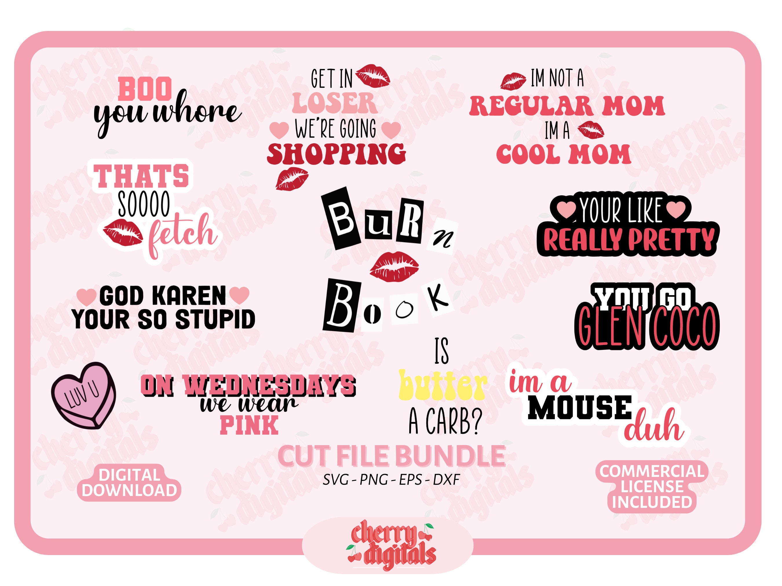 Mean Girls Burn Book svg/ Mean Girls Inspired PNG / svg Cut