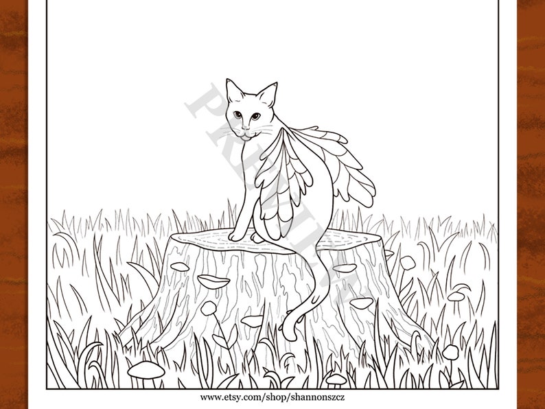 Fairy Cat Coloring Page Printable Illustration by Shannon - Etsy