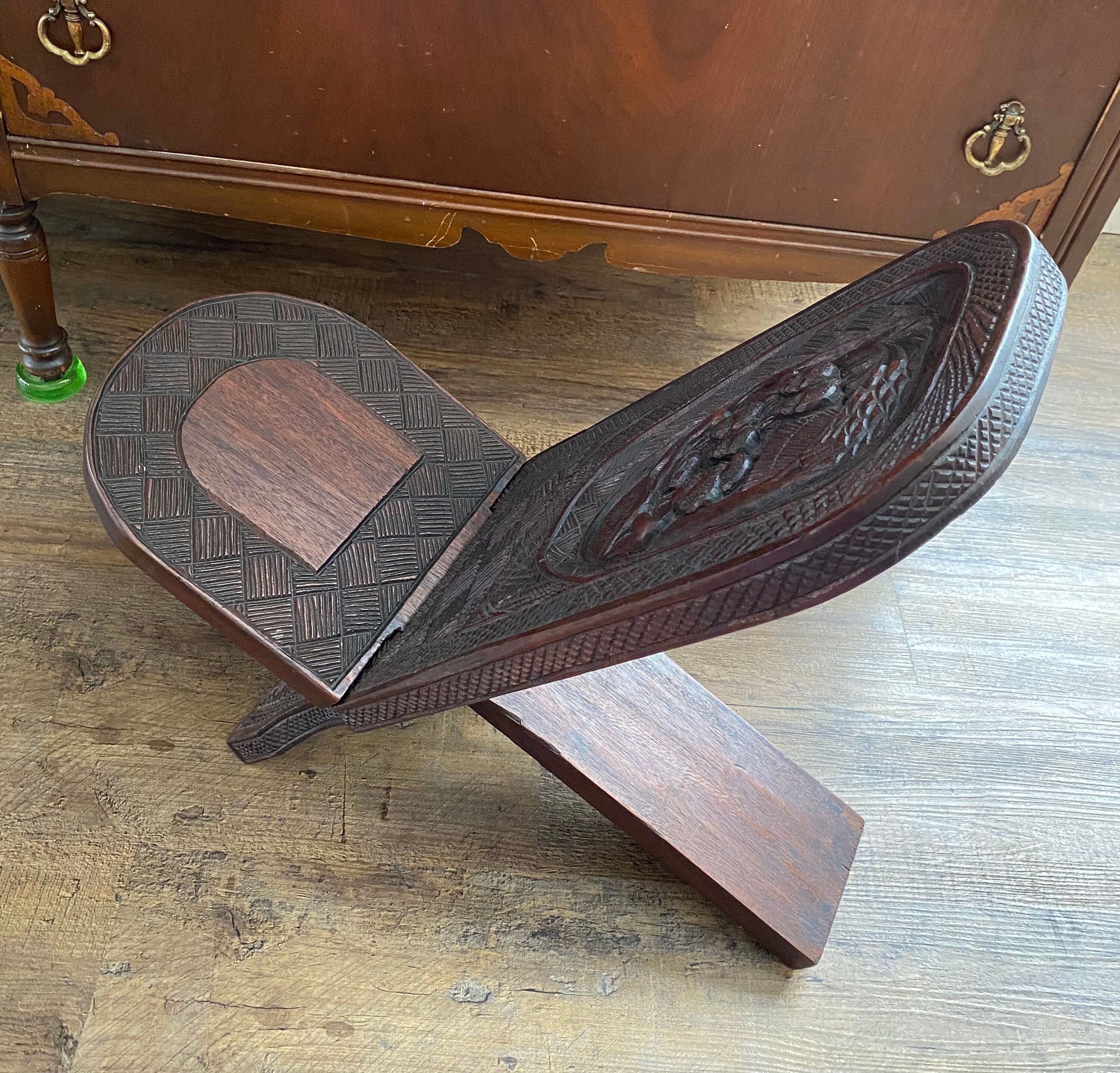 Vintage Hand Carved African Birthing Chair Etsy