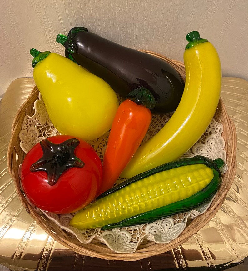 Vintage Hand Blown Murano Glass Fruit Etsy