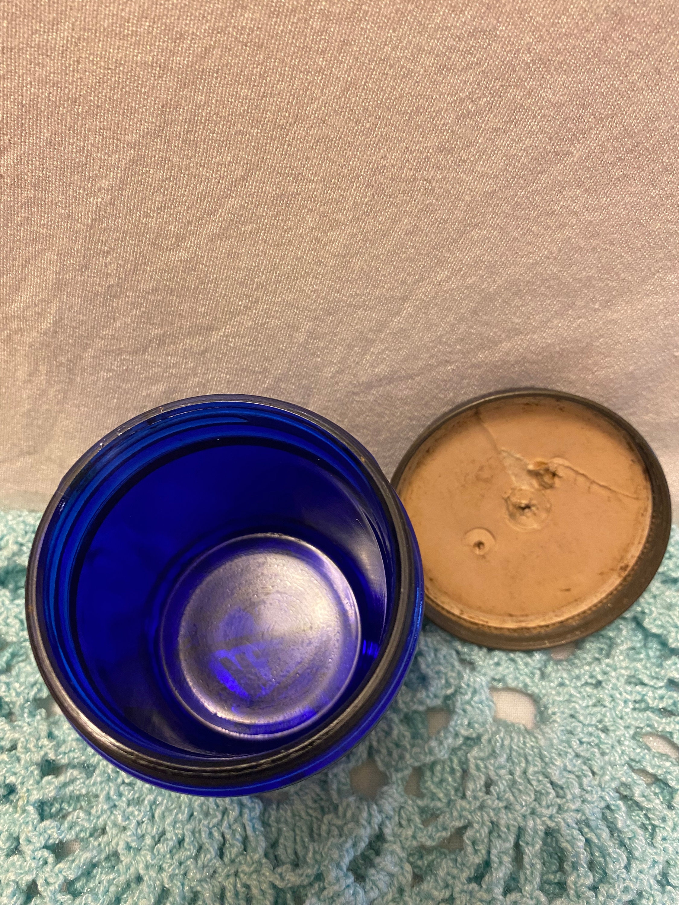 Vintage Glass Noxzema Jar Etsy