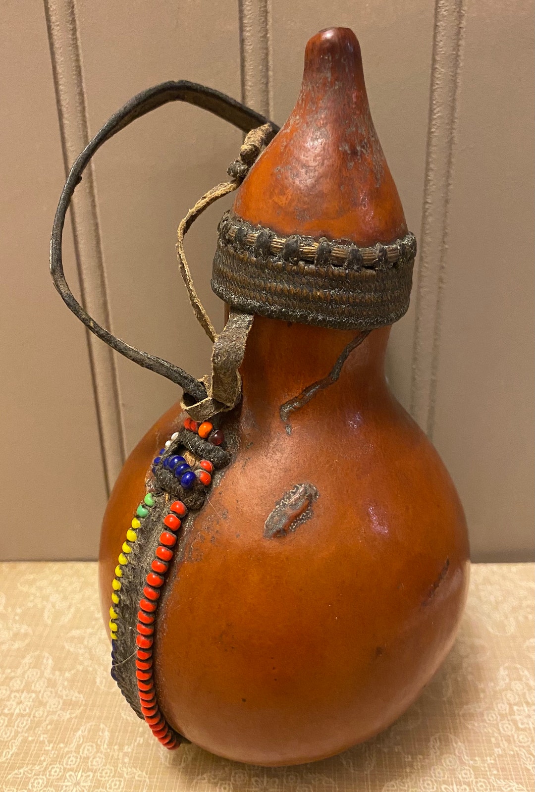 Vintage African Gourd Canteen - Etsy