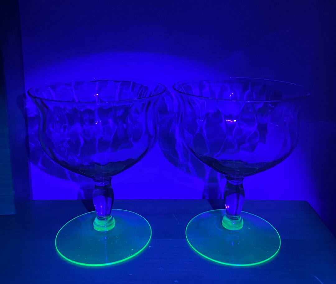 Set of Two Uranium Watermelon Glasses Etsy