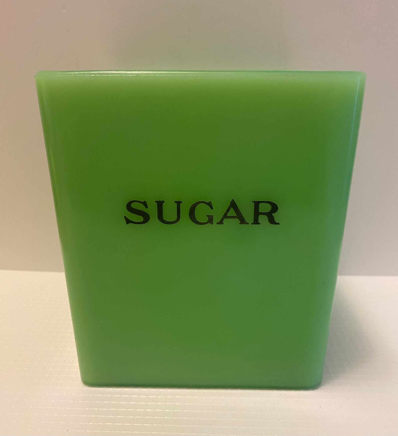 Vintage Jadeite Uranium Glass Square Sugar Canister Etsy Canada