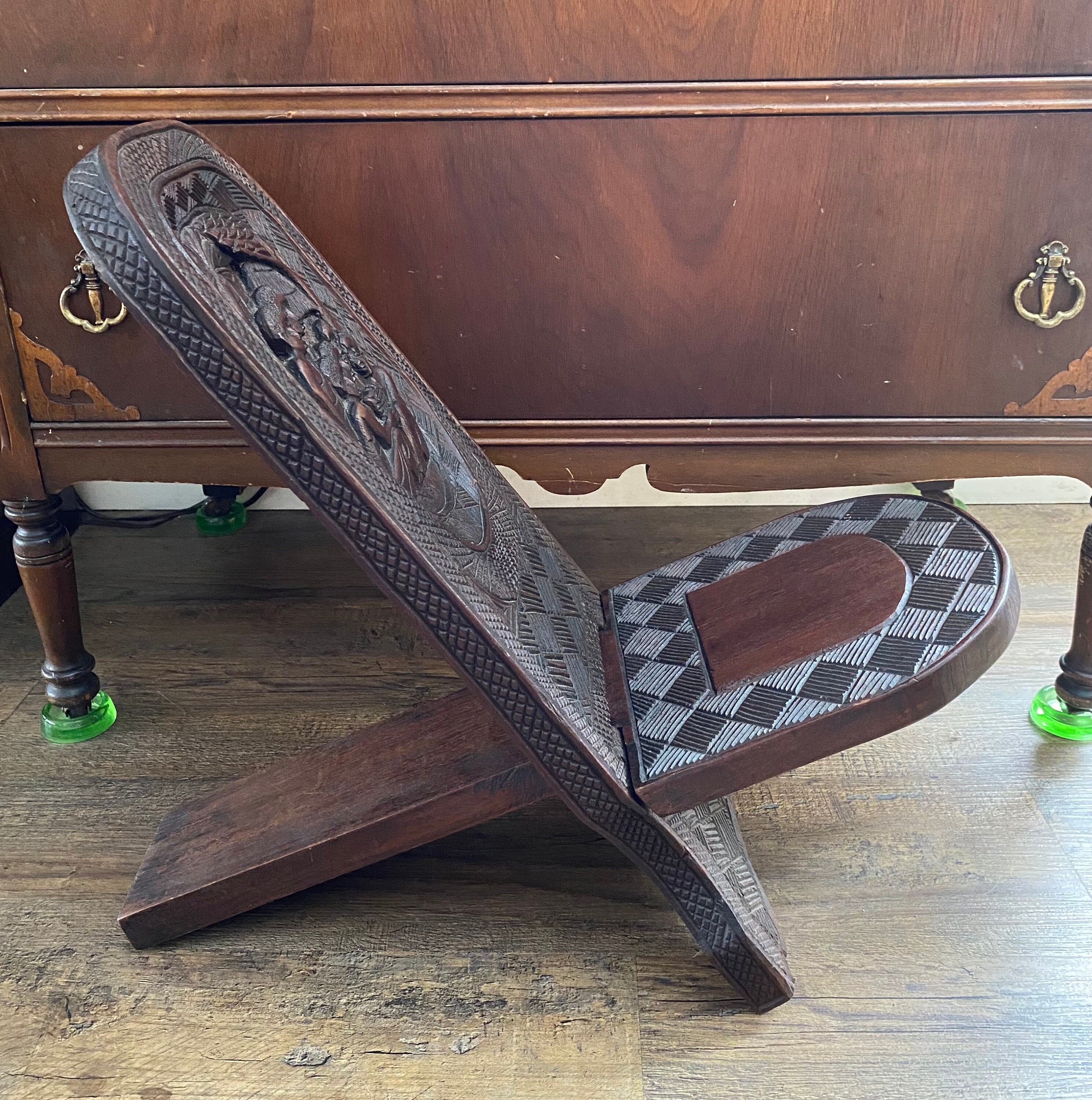 Vintage Hand Carved African Birthing Chair Etsy