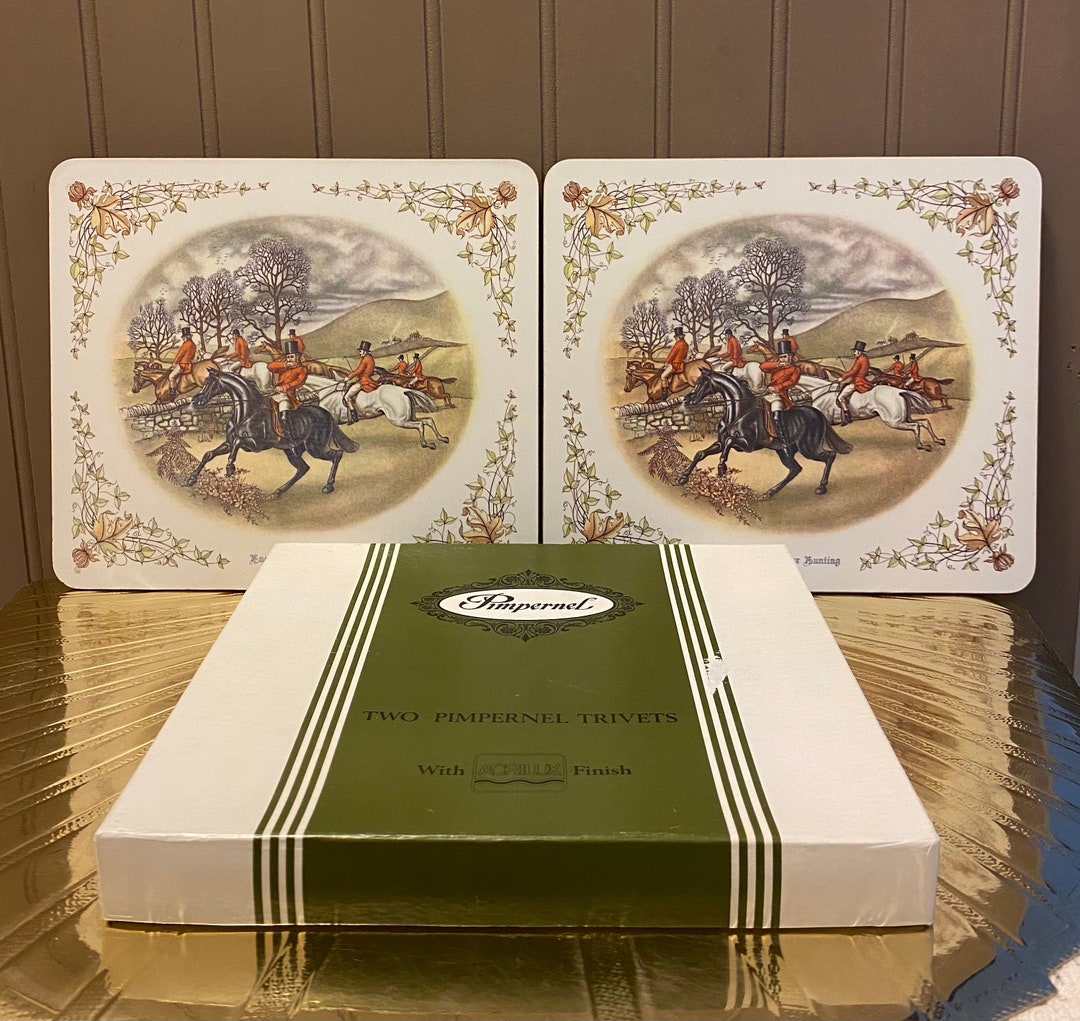Set of Two Pimpernel English Fox Hunting Trivets in Original Box Etsy