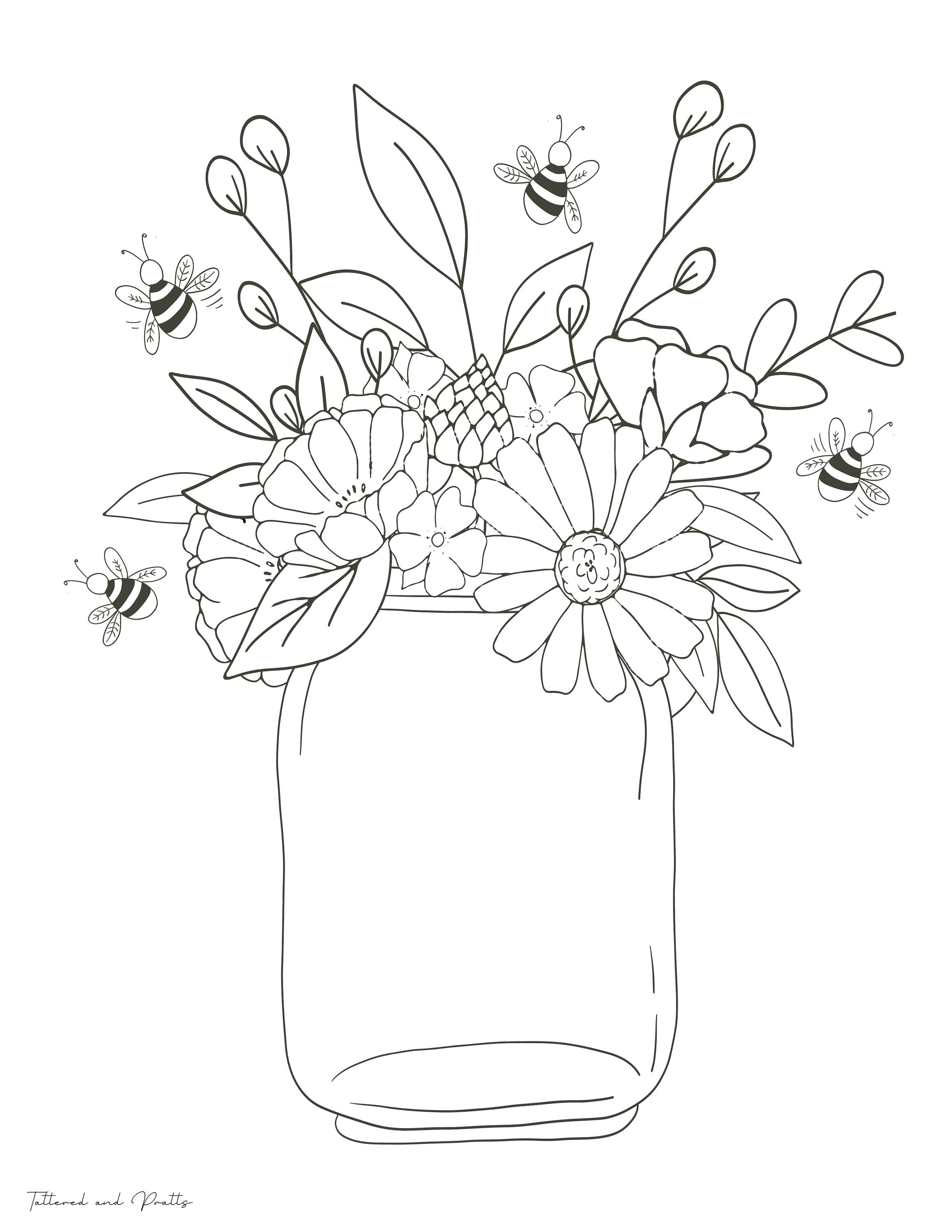 Wildflower Coloring Page Etsy Ireland