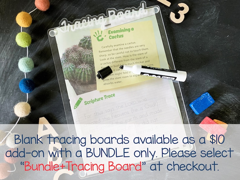 Custom Name Tracing Board, Acrylic Letter Tracing Board, Personalized Montessori Handwriting Board, Back to School Gift Bundle+Tracing Board