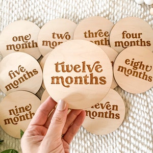 Wooden Monthly Milestone Cards Modern Baby Month Signs | Etsy