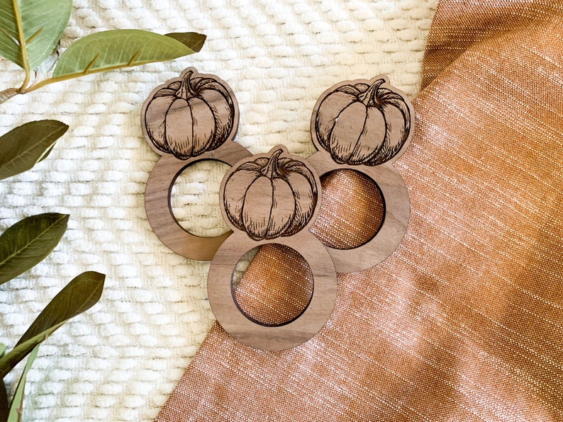 Wooden Pumpkin Napkin Rings for Thanksgiving Turkey Napkin Etsy
