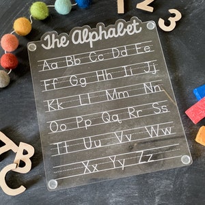 Alphabet Dry Erase Acrylic Tracing Board for Handwriting - Option to Bundle