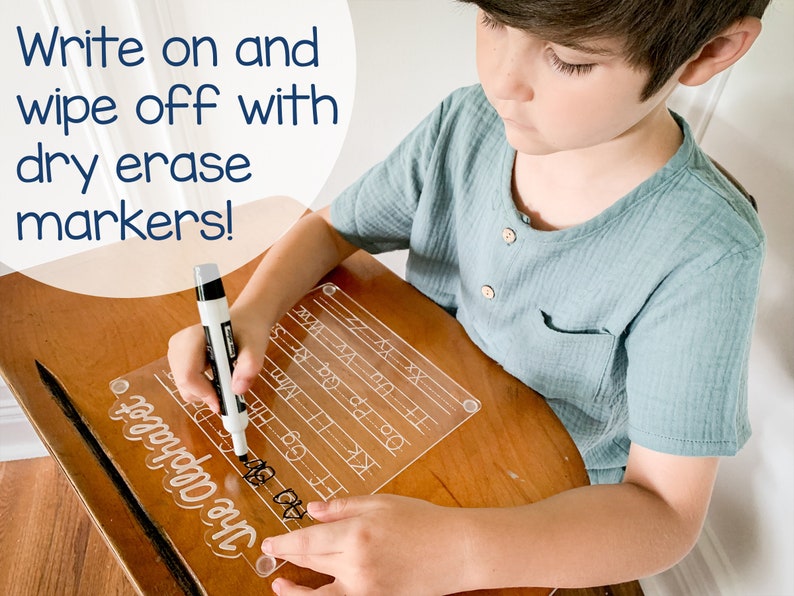 Custom Name Tracing Board, Acrylic Letter Tracing Board, Personalized Montessori Handwriting Board, Back to School Gift image 4