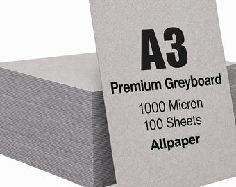 A3 Greyboard 100% Recycled Thick Card 1000Mic / 1.0mm