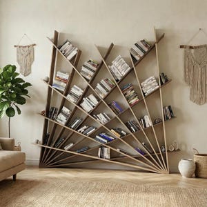 Estante de Parede Modular Moderna | Prateleira Geométrica de Madeira | Decoração Casa DIY (Arquivo Digital)