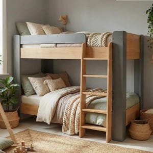 Children’s Bunk Bed CNC Plans | Modern Wooden Loft Bed | DIY Furniture Design (Digital File)