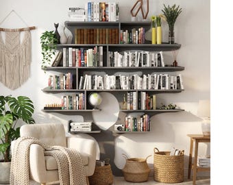 Archivos CNC Estantería Árbol Moderna | Estantes Modulares de Pared | Estanterías de Madera DIY (Descarga Digital)