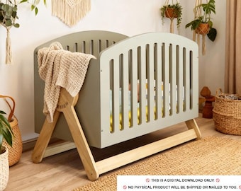 Modern Plywood Crib CNC Files | Laser Cut Vector Plan (Digital Download)
