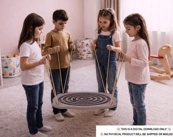 4 Player Wooden Balance Maze - Team Building Game for Kids -Group Activity - Cooperative Labyrinth Board - Educational Outdoor & Indoor Toy