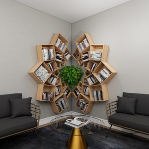 Bookcase, wall bookshelf, hanging shelf, wooden shelf, floating shelf, modular shelves, modern rustic bookshelves, corner bookshelf.