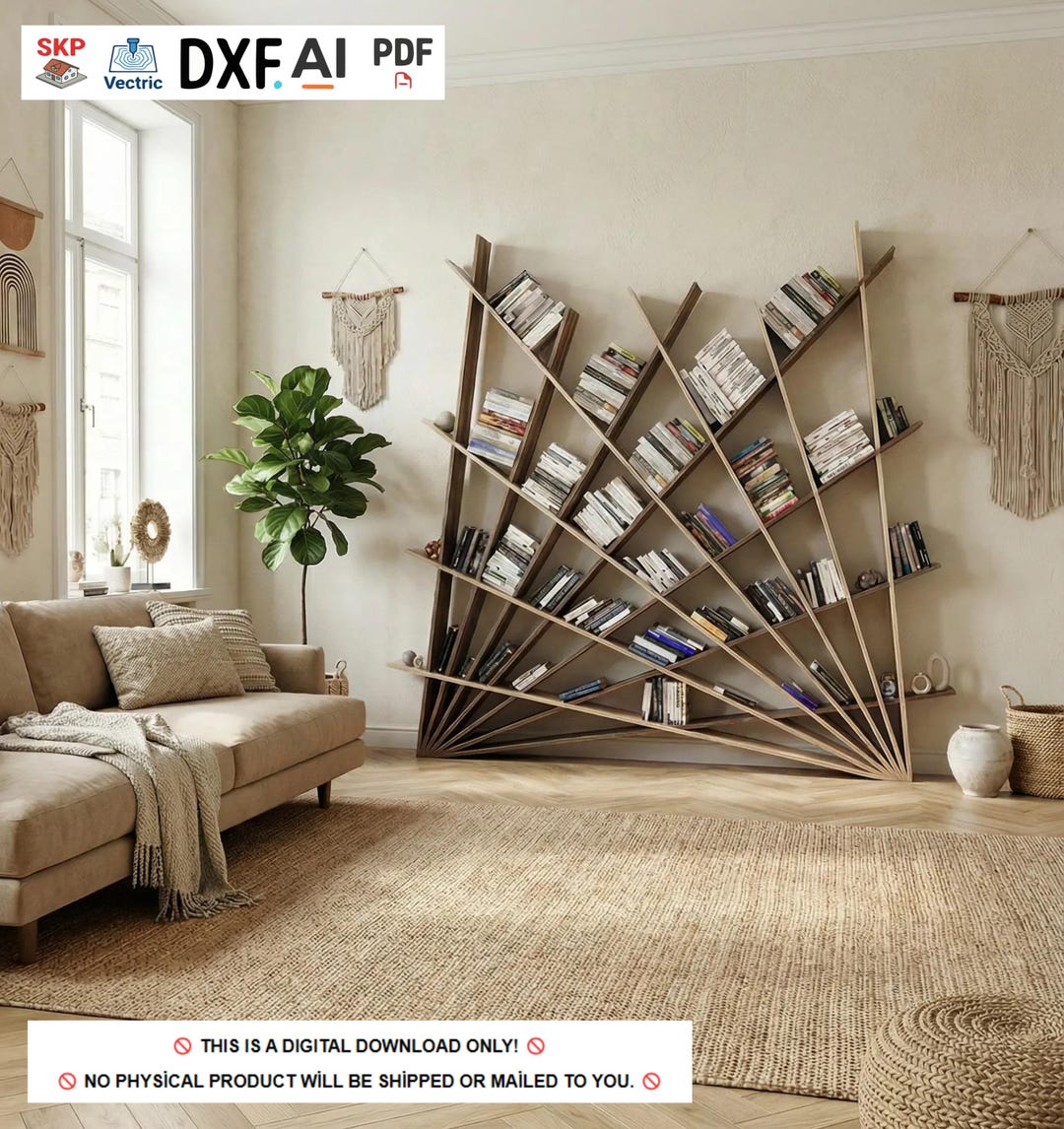 Modern Modular Wall Bookcase | Geometric Wooden Shelving | DIY Home ...