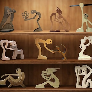 Holzfiguren-Set | Moderne Wohnkultur | CNC- & Laser-Dateien (Digitale Datei)