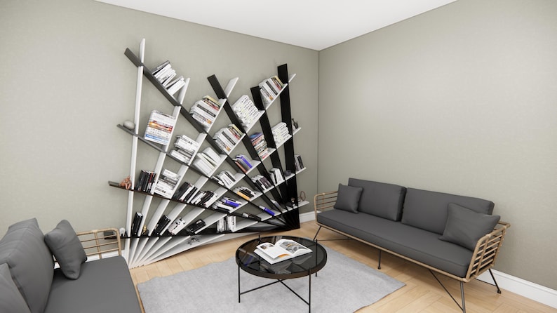 Modern Modular Wall Bookcase: Geometric Shelving (digital File) - Etsy