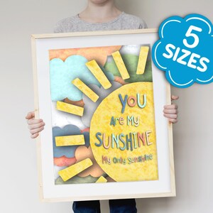 You Are My Sunshine Print for Nursery, Baby Nursery Quote Sign girl bedroom, Little Boy Nursery Decor, Toddler Room Wall Art Playroom Poster