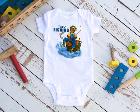 Fishing Baby Clothing, Newborn Boy Coming Home Outfit Summer Baby Boy  Clothes, Gone Fishing Baby Shower Gift, Easter Basket Stuffers For 