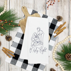 Nativity Tea Towel Christmas vintage, Holiday Kitchen Towels for Xmas, Christmas Decor farmhouse decoration, stocking stuffer for mom