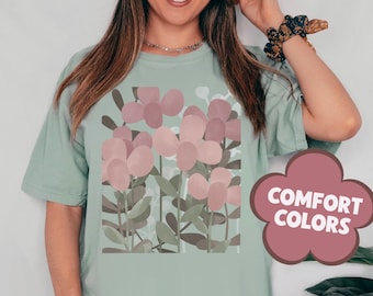 Wildflower Tshirt for women, Spring Shirt plus size, Floral Tee, Flower Shirt, Oversized Shirts, Botanical Shirt long sleeve, garden shirt