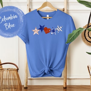 July 4th Shirt for women, 4th of July Shirt, Independence Day tshirt cute Patriotic shirt plus size 3X, Stars and Stripes shirt for summer