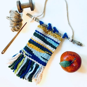 Mini Wall Hanging Weaving, small weaving,  Gallery Wall Art, Boho Home Decor Kitchen, Dorm Decor for college girl, Christmas gift for girl
