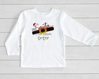 Personalized Christmas Shirt for kids, Matching sibling Shirt for cousins, baby bodysuit for Christmas Sweatshirt, Funny Santa shirt toddler