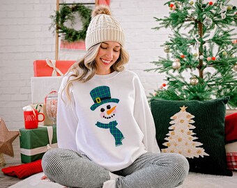 Sudadera de muñeco de nieve para invierno, camisa de muñeco de nieve para niños, camisa de muñeco de nieve familiar a juego, camisa de Navidad para mujer de moda, camiseta de invierno regalo para niños