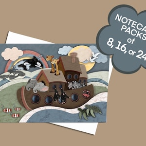 Arche Noah Karten mit Umschlägen, Karte für jeden Anlass, Satz von Karteikarten für Kinder, Dankeskarten, Sonntagsschullehrer Geschenk für sie