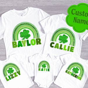 Custom St Patty Shirt for girls, Personalized St Patricks Day Shirt Kids, Shamrock Shirt with name on it Toddler, matching shirts for cousin