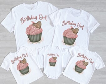 Birthday TShirt for Girl, Birthday Girl Shirt toddler, custom birthday shirt for toddler girls, cupcake birthday shirt personalized, for kid