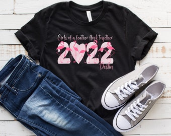 Girls trip shirts, Flamingo shirt women, Girls vacation tshirt for women, plus size clothing 3x graphic tee, girls weekend gift for friend